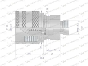 Szybkozłącze hydrauliczne skręcane wtyczka M18x1.5 gwint zewnętrzny 300bar Waryński