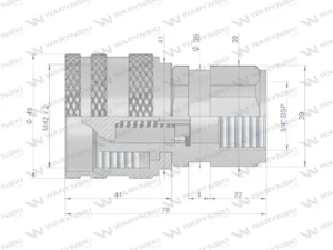 Szybkozłącze hydrauliczne skręcane wtyczka G3/4"BSP gwint wewnętrzny 250bar Waryński