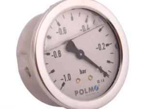 Wakuometr glicerynowy M63 (-1 do 0 bar) tylne przyłącze G1/4" POLMO