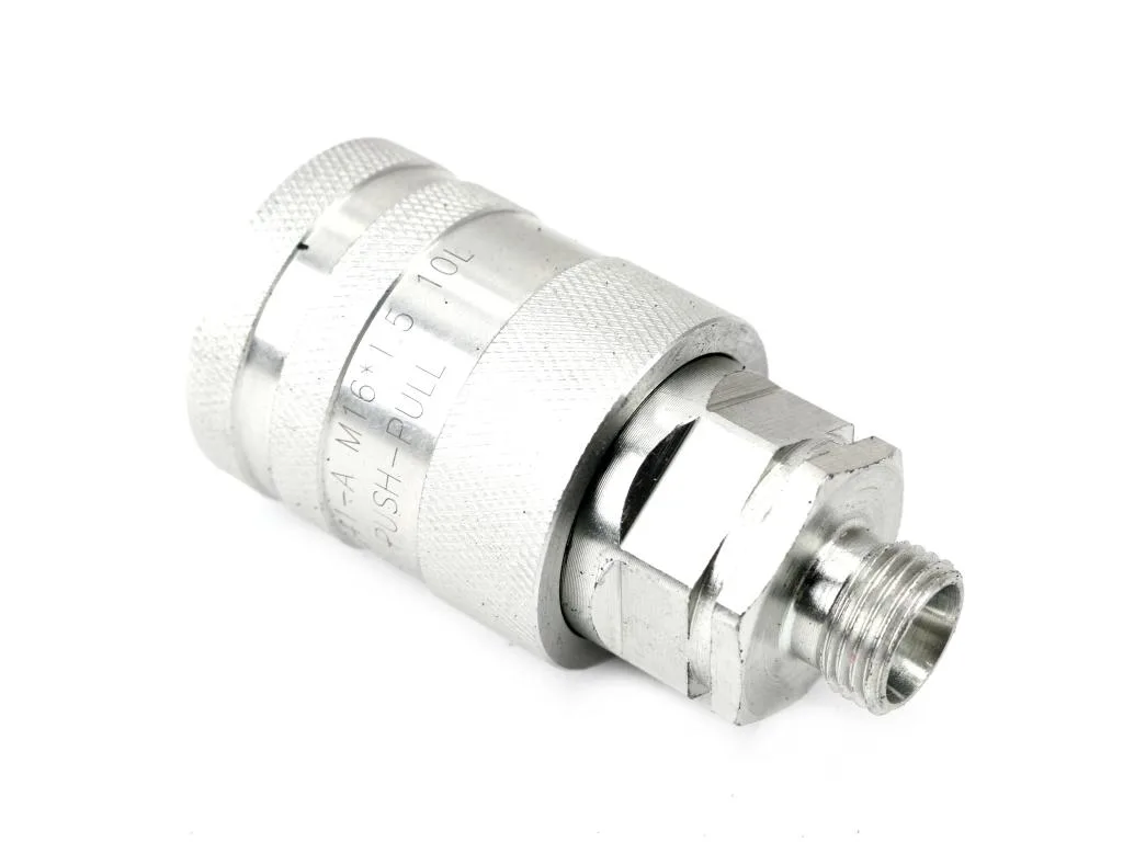 Szybkozłącze hydrauliczne gniazdo M16x1.5 gwint zewnętrzny EURO PUSH-PULL (ISO 7241-A) z eliminatorem ciśnienia Waryński - obrazek 2