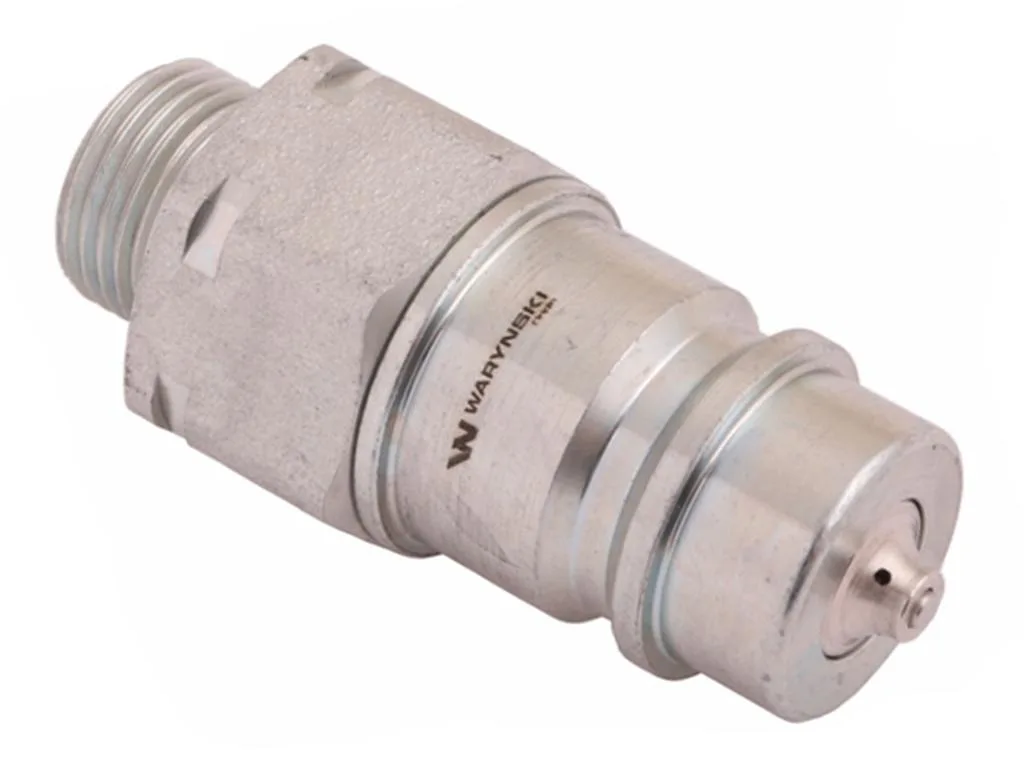 Szybkozłącze hydrauliczne wtyczka z eliminatorem ciśnienia M18x1.5 gwint zew. EURO (9100818W) (ISO 7241-A) Waryński (opakowanie 10szt)