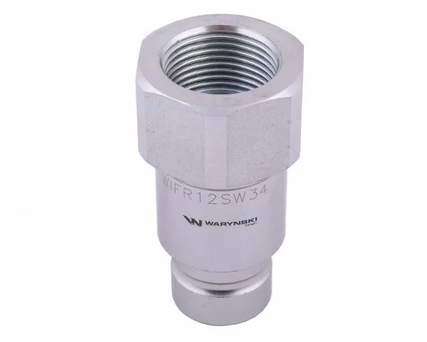 Szybkozłącze hydrauliczne suchoodcinające (rozmiar 1/2) wtyczka G3/4"BSP gwint wewnętrzny ISO16028 Waryński - obrazek 3