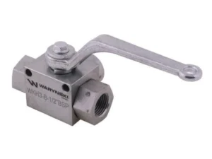 Zawór kulowy hydrauliczny 3-drogowy 3/2 - 1/2"BSP z otworami mocującymi 500 bar Waryński