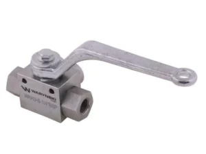 Zawór kulowy hydrauliczny 3-drogowy 3/2 - 1/4"BSP z otworami mocującymi 500 bar Waryński
