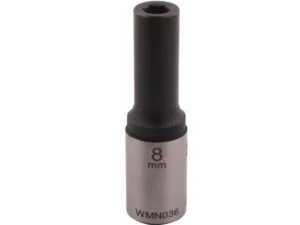 Nasadka sześciokątna 1/2". 8 mm. długa. CrV50BV30. DIN 3124. Waryński