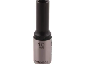 Nasadka sześciokątna 1/2". 10 mm. długa. CrV50BV30. DIN 3124. Waryński