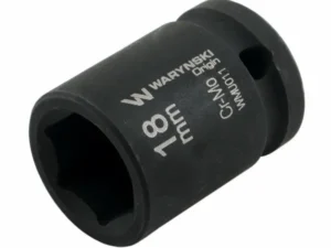Nasadka udarowa sześciokątna 1/2". 18 mm. CrMo. DIN 3129. Waryński
