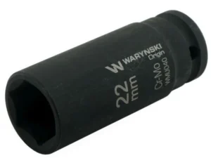 Nasadka udarowa sześciokątna długa 1/2". 22 mm. CrMo. DIN 3129. Waryński