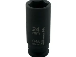 Nasadka udarowa sześciokątna długa 1/2". 24 mm. CrMo. DIN 3129. Waryński