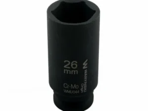 Nasadka udarowa sześciokątna długa 1/2". 26 mm. CrMo. DIN 3129. Waryński