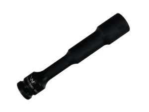Nasadka udarowa 1/2", sześciokątna slim bardzo długa przelotowa ze stali CrMo 19mm długość 150 mm, stosowane w mechanice do kluczy udarowych, Waryński