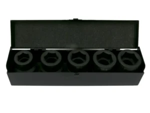 Zestaw nasadek udarowych 1" 5 cz. 24. 27. 30. 32. 33 mm ze stali CrMo DIN 3129 Waryński