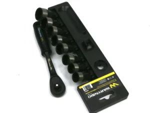 Zestaw L nasadek 3/8 15 16 17 18 19 20 22 24 mm z grzechotką Waryński