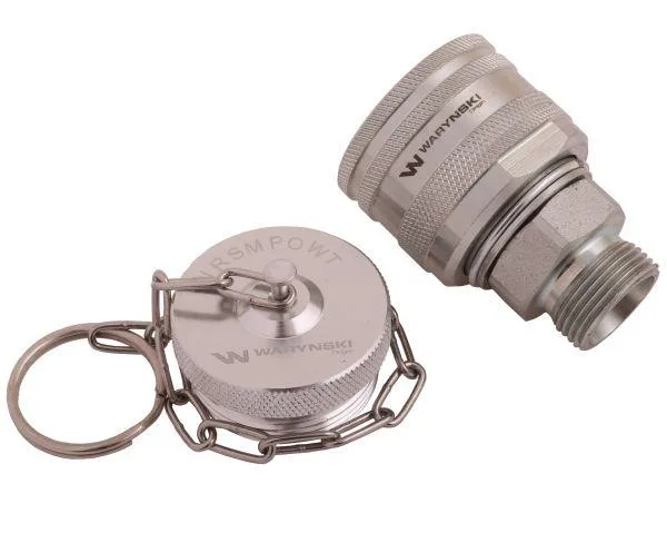 Komplet - zawór wtyczka M22x1.5 skręcane (50490030) z gwintowaną pokrywą/osłoną aluminiową Waryński - obrazek 2