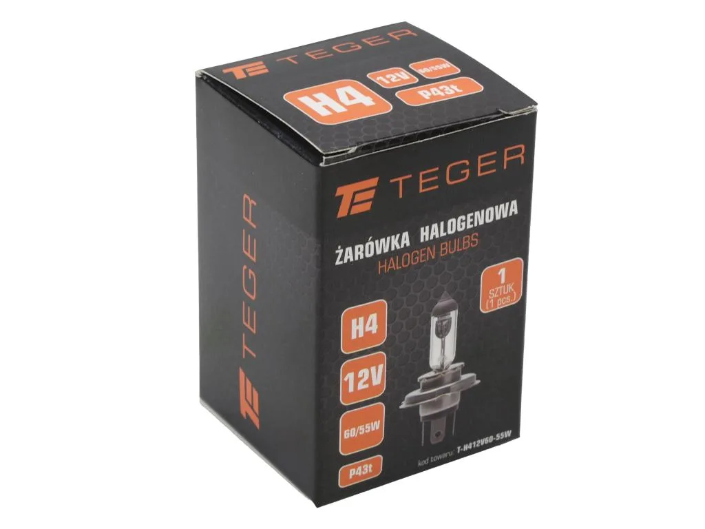 Żarówka H4 12V 60/55W P45t TEGER ( sprzedawane po 10 szt) - obrazek 2