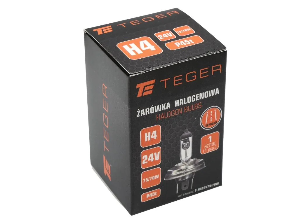 Żarówka H4 24V 75/70W P45t TEGER ( sprzedawane po 10 szt) - obrazek 3