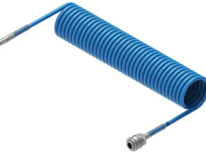 Przewód spiralny kompletny tekalan Poliuretan PU 12X8mm 10bar do kompresora sprężarki L-10mb Niebieski TEGER