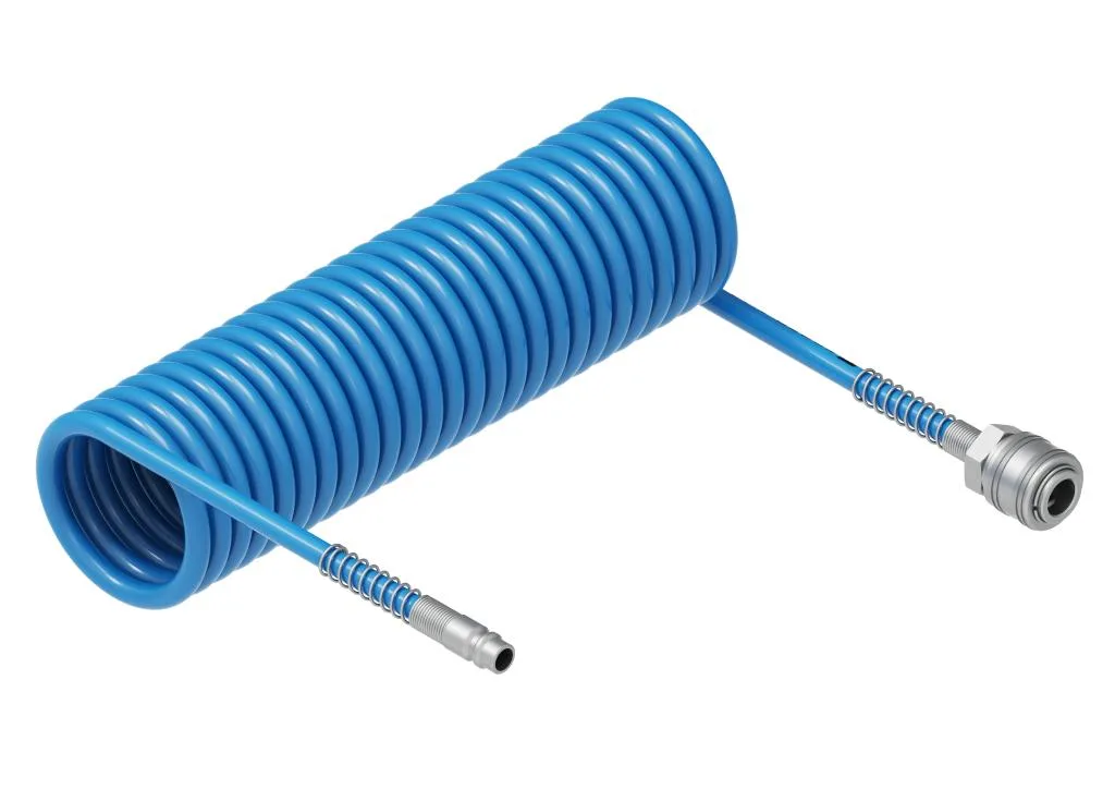 Przewód spiralny kompletny tekalan Poliuretan PU 8X5mm 10bar do kompresora sprężarki L-5mb Niebieski TEGER - obrazek 2