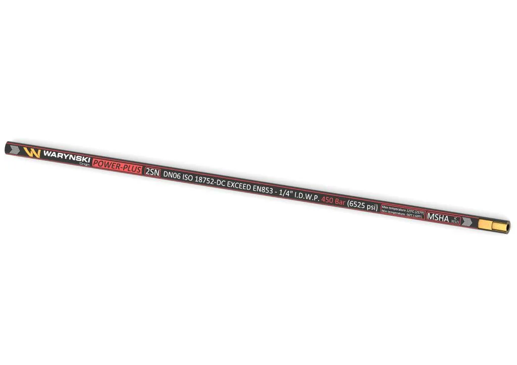 Wąż hydrauliczny do zakuwania POWER-PLUS Exceed EN 853 2SN DN06 2-oplotowy 450 Bar Waryński, (sprzedawane po 25) - obrazek 2