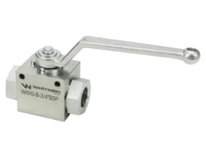 Zawór kulowy hydrauliczny 3-drogowy 3/2 - 3/4"BSP z otworami mocującymi 315 bar Waryński