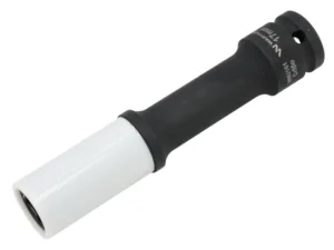 Nasadka udarowa, 1/2 ze stali CrMo 17mm długa 150mm z osłoną z tworzywa do felg aluminiowych