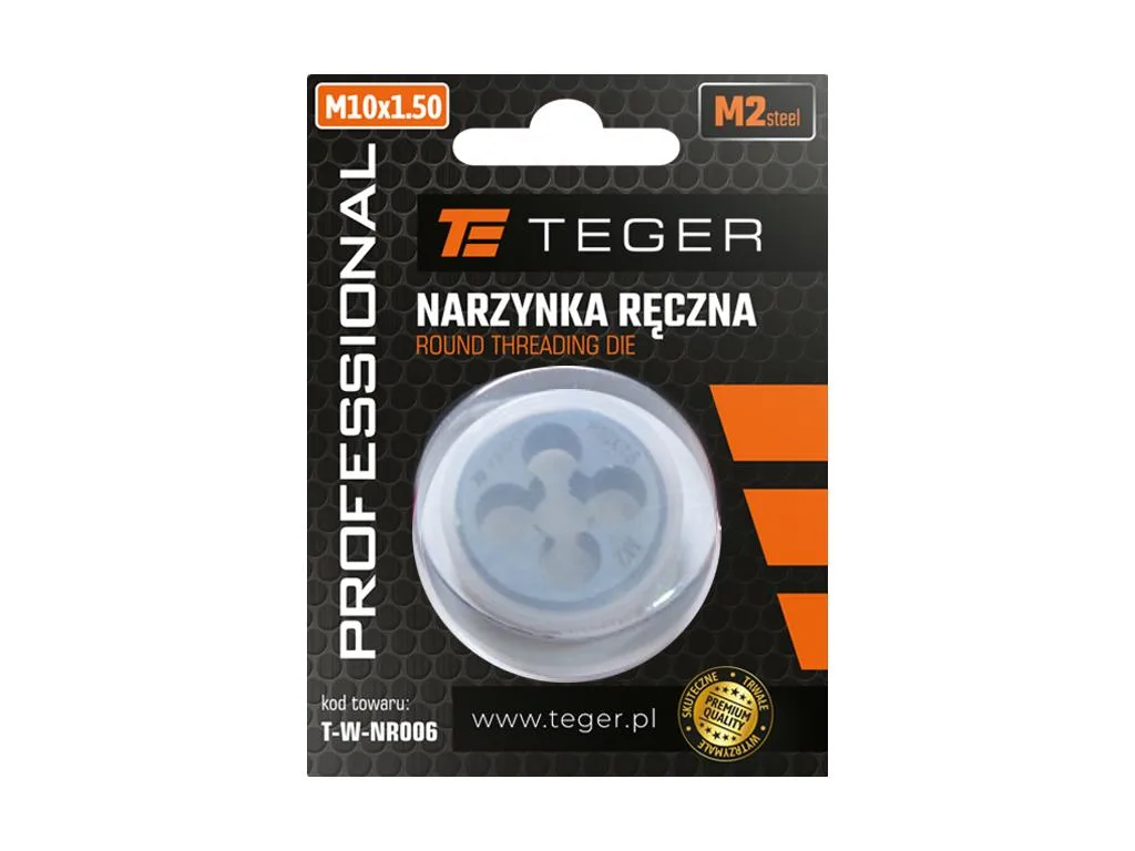 Narzynka ręczna PROFESSIONAL, M10x1,50, stal M2, Teger - obrazek 3