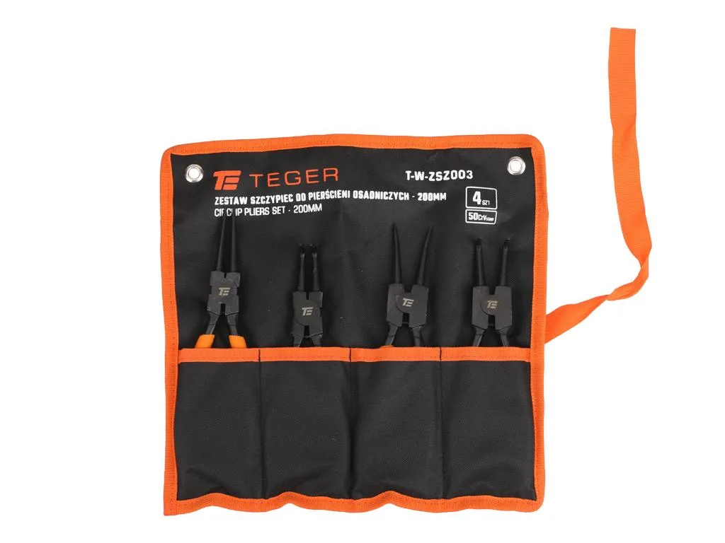 Zestaw szczypiec segera do pierścieni osadczych, 200 mm - 4szt, Teger - obrazek 2